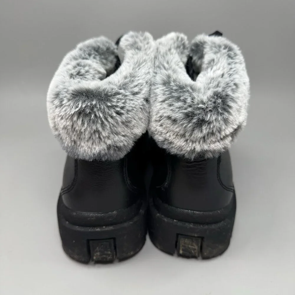Women's Skechers Shindigs Lookin’ lol Black Winter Boots Size 10 Faux Fur